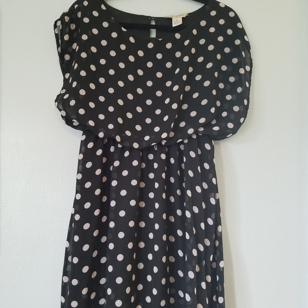 Sheer polka dot dress
